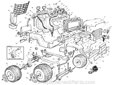 Page A Diagram and Parts List for 76235-86270  Power Wheels Ride-On Cars